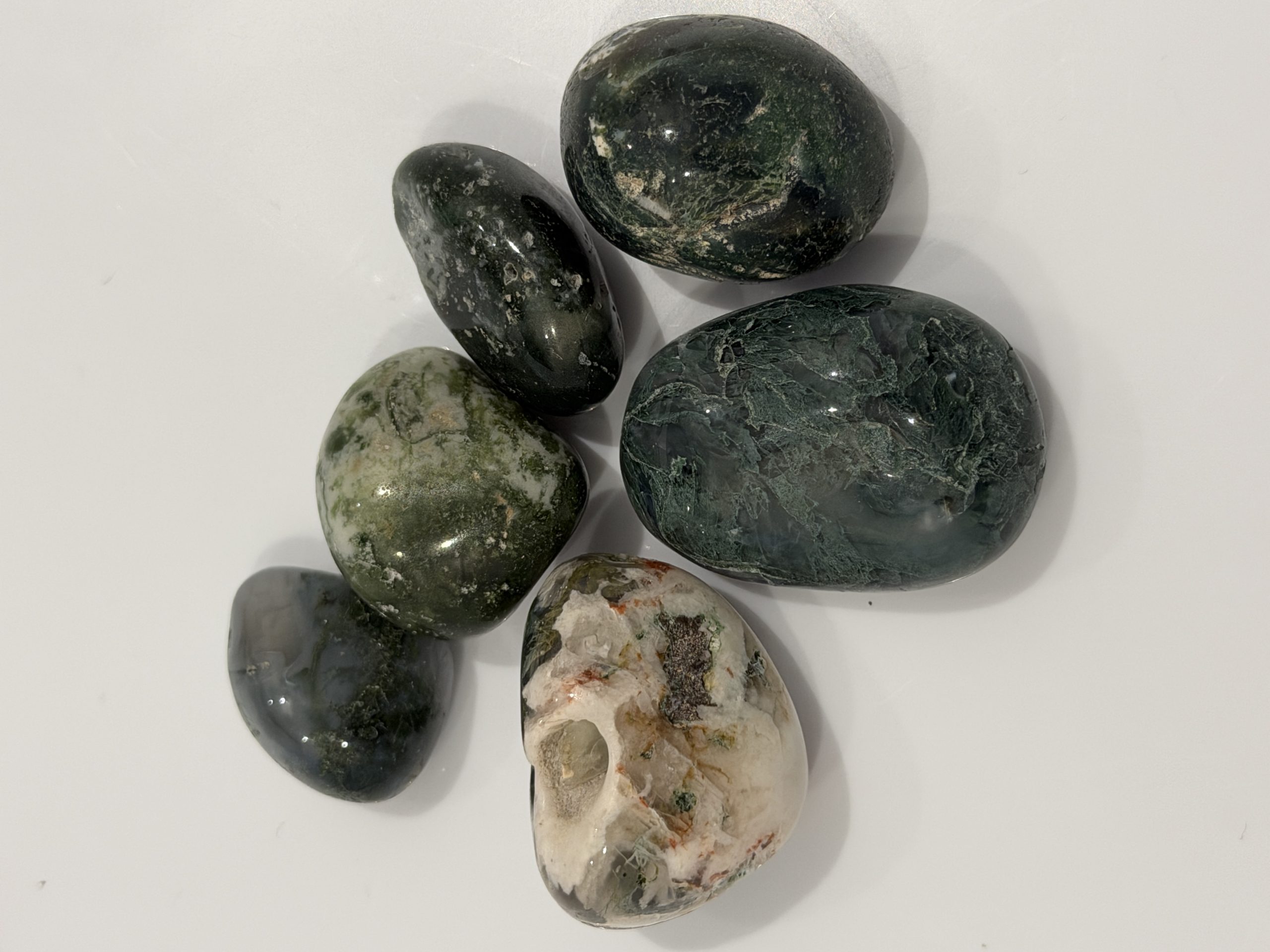 Tumbled Green Moss Agate